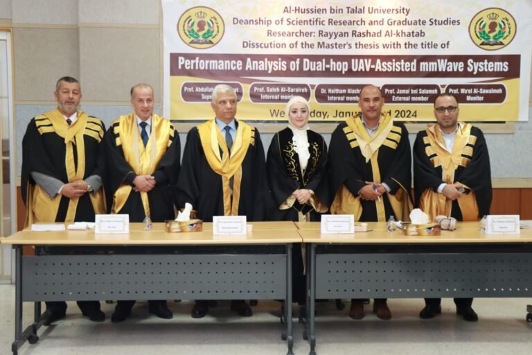 مناقشة رسالة ماجستير نوعية في جامعة الحسين بن طلال للباحثة ريان رشاد آل خطاب