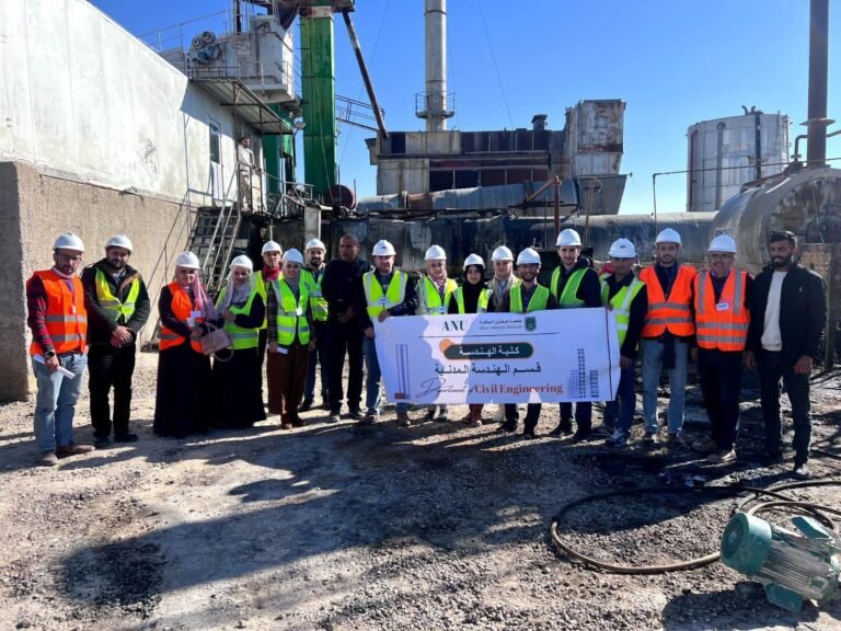 زيارة علمية لطلبة قسم الهندسة المدنية في جامعة عجلون الوطنية إلى شركة فؤاد وعمر الدويري وشركائهم للمقاولات