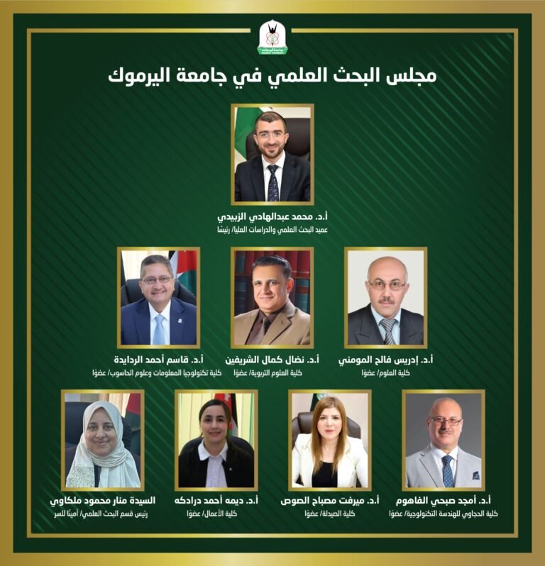 إعادة تشكيل مجلس البحث العلمي ولجنة الملكية الفكرية في جامعة اليرموك