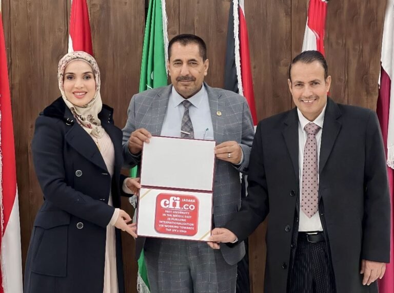 جدارا تحصل على جائزة أفضل جامعة في الشرق الأوسط في التوجه نحو العالمية