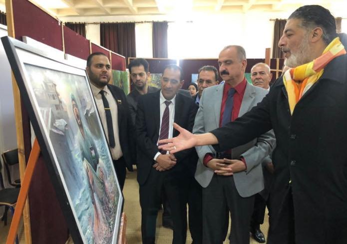 رئيس جامعة إربد الأهلية يرعى افتتاح معرض الإبداع الفني في الجامعة