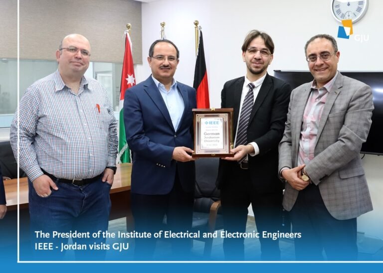 رئيس الجامعة الألمانية الأردنية يستقبل رئيس IEEE فرع الأردن