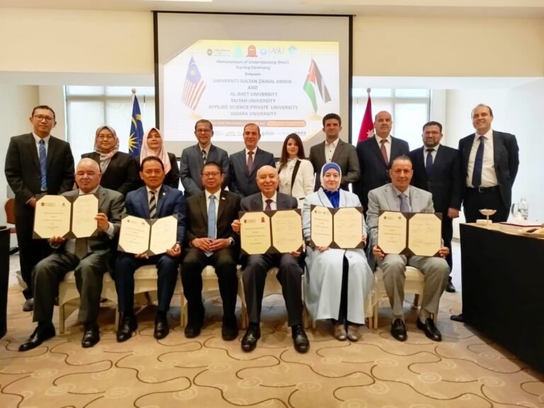 جامعة جدارا توقع مذكرة تفاهم مع جامعة سلطان زين العابدين الماليزية لتعزيز التعاون الأكاديمي