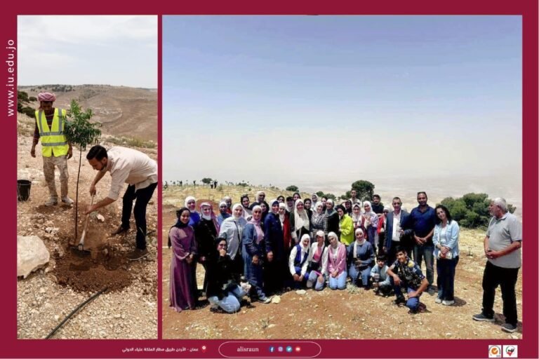جامعة الإسراء تنظم نشاطاً تطوعياً لزراعة الأشجار في جبل نيبو