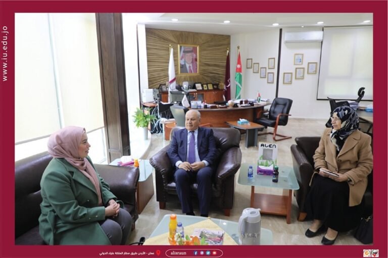 لقاء عمداء كلية التمريض في جامعة الاسراء وجامعة البوليتكنك في فلسطين لتعزيز التعاون الأكاديمي والعلمي