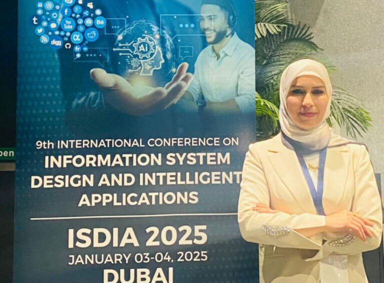 أكاديمية من الجامعة الهاشميّة تفوز بأفضل ورقة بحثية في المؤتمر الدولي التاسع لتصميم أنظمة المعلومات في الإمارات