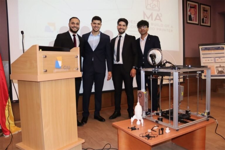 طلبة الجامعة الألمانية الأردنية يفوزون بالمركز الأول في مسابقة مشاريع التخرج الوطنية عن تصميم طابعة ثلاثية الأبعاد مبتكرة